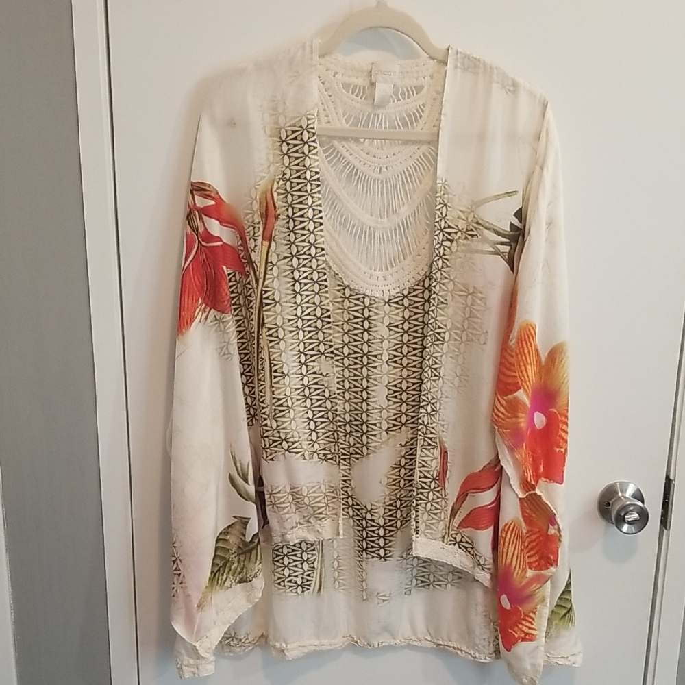 Chico's Multicolor Floral Kimono